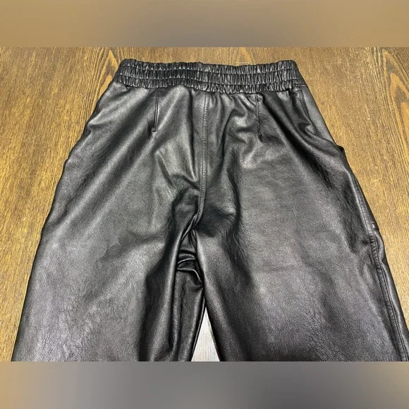 Spanx by Sarah Blakely Faux Leather Joggers Elastic Waist Size Small - Picture 6 of 10